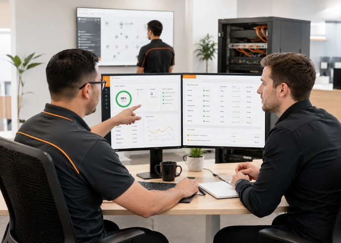 Innovateq technician providing managed AV and network support