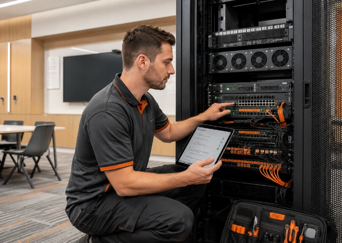 Preventative maintenance service on AV and network hardware by Innovateq