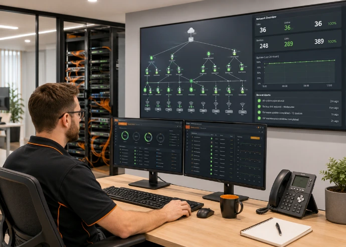 Network monitoring of switches and access points by Innovateq