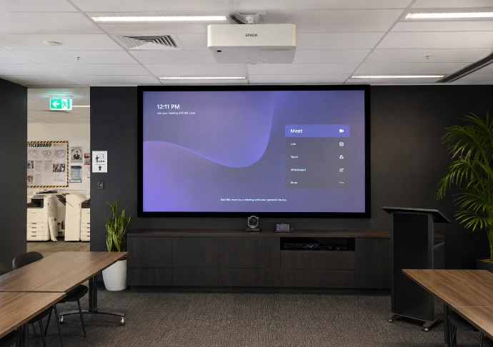 Corporate boardroom AV installation by Innovateq