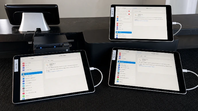 Point-of-sale terminal installed at a retail counter by Innovateq