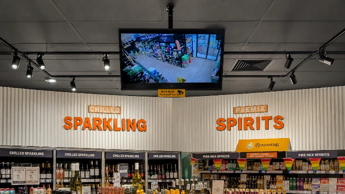 Surveillance camera installed in a retail environment by Innovateq