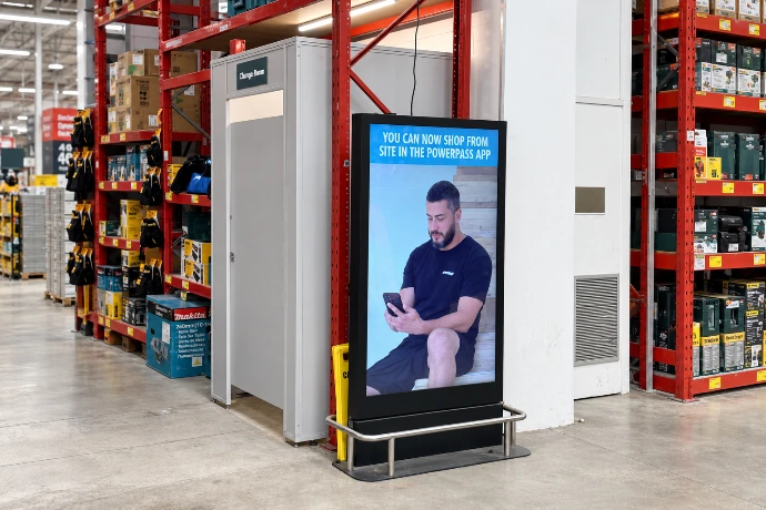 Self-order kiosk installed in a quick-service restaurant by Innovateq