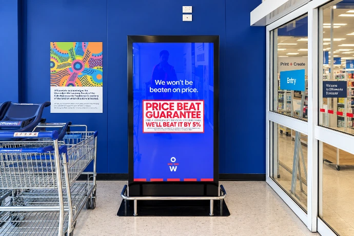 Officeworks in-store kiosk installation by Innovateq