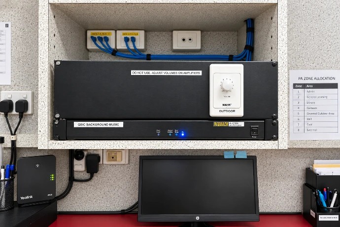 Background music and PA system installation by Innovateq