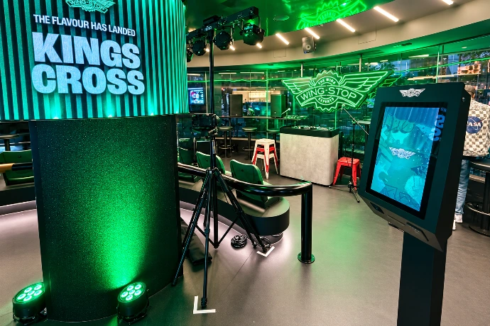 Digital menu board installation at a Wingstop store