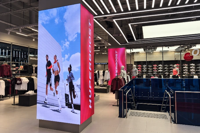 Indoor LED display installed in a retail store